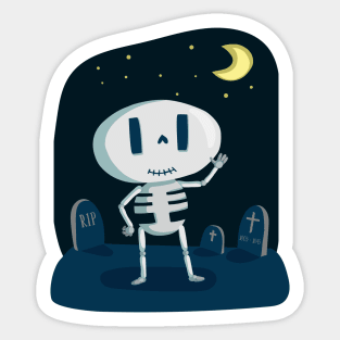 Halloween Skeleton Graveyard [HT] Sticker